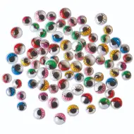 PlayBox: Barevné pohyblivé oči s řasami ve třech velikostech, sada 140 kusů.