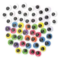 PlayBox: Dekorační barevné a bílé oči, balení 300 kusů.