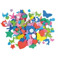 PlayBox: Dekorační pěnové figurky v různých barvách a tvarech, balení 250 kusů.