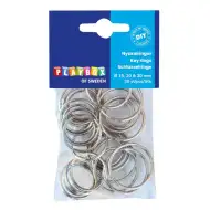 PlayBox: Kovové klíčenky ve třech velikostech, balení 30 kusů.