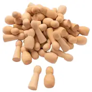 PlayBox: Přírodní dřevěné figurky 40x47mm, balení 50 ks