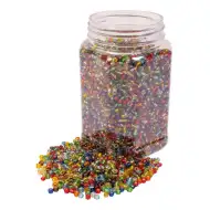 PlayBox: Průhledná barevná skleněná korálková sada 4mm 500g