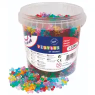 PlayBox: Sada barevných a průhledných plastových korálků, 2200 kusů.