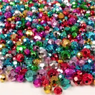 PlayBox: Sada barevných navlékacích korálků ve tvaru diamantu o velikosti 8, 10 a 12 mm, 250 g