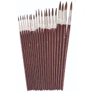 PlayBox: Sada štětců s měkkými syntetickými štětinami, kulatá hlava, 20 kusů.