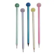 Poklad: Tužka s grafitovou tuhou zakončenou koulí zdobenou kamínky v různých variantách