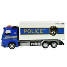 Policejní sada: Nákladní auto s volantem, světlem a zvukem v různých variantách 19cm 1ks obrázek 8