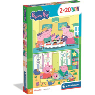 Prasátko Peppa 2×20 dílků Supercolor puzzle - Clementoni