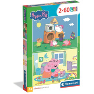 Prasátko Peppa 2×60 dílků Supercolor puzzle - Clementoni