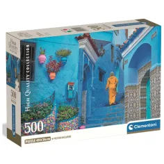 Puzzle: Modrá ulice v Chefchaouenu, 500 dílků