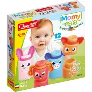 Quercetti: Momy Soft šťastná zvířátka, sada 12 měkkých stavebních kostek