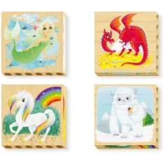 Quercetti: PlayBio Fantastické dívky 4 v 1 dřevěné puzzle obrázek 2