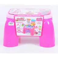 Růžová kuchyňská sada s přenosným úložištěm
