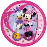 Růžové papírové talíře s motivem Minnie a Daisy, sada 8 ks, 23 cm