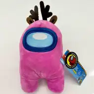 Růžový Among Us plyšák s parohy, 20 cm