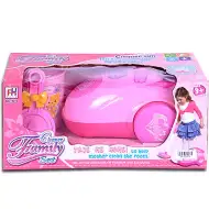 Růžový elektronický vysavač se světlem