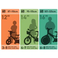 R88 16” dětské kolo s držákem na láhev a postranními kolečky v oranžovo-černé barvě – kolo Dino Bikes obrázek 4
