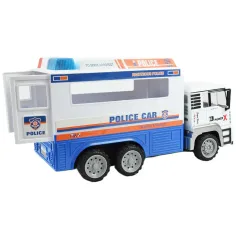 RC Dálkově ovládaný kovový nákladní vůz s policejním designem s světelnými efekty 27MHz měřítko 1/12, délka 32cm obrázek 3
