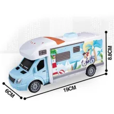 RC Dálkově ovládaný obytný vůz Holiday Travel s osvětlením 27MHz v měřítku 1/32, délka 20cm obrázek 2
