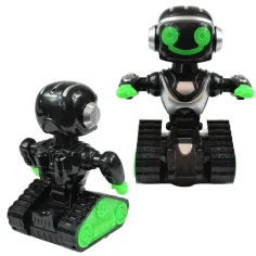 RC Interaktivní dálkově ovládaný MacroBot v černo-zelené barvě s osvětlením a zvukem 20cm obrázek 2