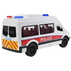 RC dálkově ovládaný bílý policejní minibus s efekty světel 2,4GHz v měřítku 1/12, 30cm obrázek 2