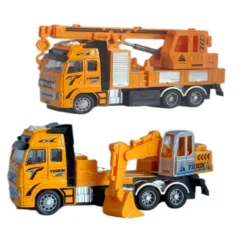 RC dálkově ovládaný stavební bagr nebo jeřáb s osvětlením ve dvou variantách 27MHz měřítko 1/36 20cm obrázek 2
