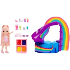 Rainbow High: Herní sada na bazénovou párty s panenkou Blush Parker obrázek 2