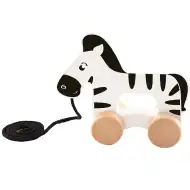 Rolující zebra – dřevěná tahací hračka – Trefl