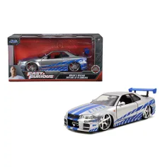 Rychle a zběsile: Brianův model auta Nissan Skyline GT-R (BNR34) z roku 2002 v měřítku 1/24 - Simba Toys