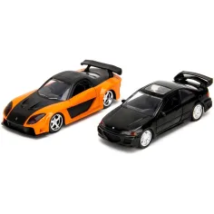 Rychle a zběsile: Legacy Series Hanův Mazda RX-7 & Heist Honda Civic kovový model aut 1/32 - Jada Toys obrázek 2
