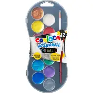 Sada akvarelových barev 12 kovových odstínů 30mm - Carioca