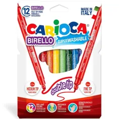 Sada barevných filcových per s dvojitou špičkou, 12 kusů - Carioca obrázek 3