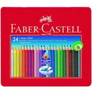 Sada barevných trojúhelníkových tužek ve kovové krabičce 24 ks - Faber-Castell