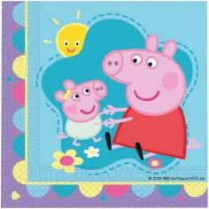 Sada papírových ubrousků Prasátko Peppa - dvouvrstvá, 33 × 33 cm, 20 ks