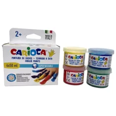 Sada prstových barev v různých barvách 4x50ml - Carioca obrázek 2