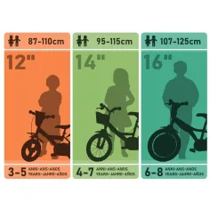Sam, hasič 12” dětské kolo s držákem na láhev a postranními kolečky v modro-žluté barvě – Dino Bikes jízdní kolo obrázek 2