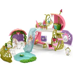Schleich: Bayala - Třpytivý květinový dům s jednorožci, stájí a jezírkem herní set (42455) obrázek 3