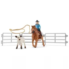 Schleich: Farm World - Lassové závody s kovbojkou herní set (42577) obrázek 3