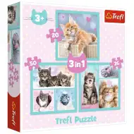 Sladká koťátka 3 v 1 puzzle - Trefl