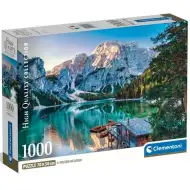 Smaragdové jezero Braies s 1000dílným HQC puzzle plakátem - Clementoni