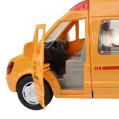 Speciální auto: Žluté expresní doručovací auto se světlem a zvukem, funkce volnoběžných kol 24cm obrázek 7