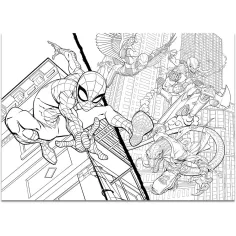 Spider-Man 2 v 1 maxi 4x48ks puzzle a omalovánka 35x25cm - Lisciani obrázek 2