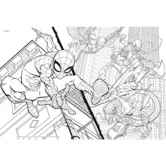 Spider-Man 2 v 1 puzzle a omalovánka 108 dílků 50x35 cm - Lisciani obrázek 2
