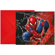Spider-Man v akci – pozvánky na párty, sada 6 ks