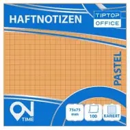 Spirit: Kostkovaný pastelově oranžový 100 listový samolepicí bloček 75x75mm