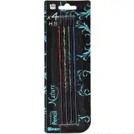 Spirit: Nature HB grafitová tužka s nefigurativním vzorem listů, sada 4 kusů