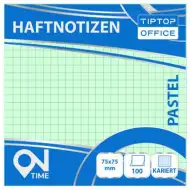 Spirit: Pastelově zelený kostkovaný samolepicí bloček 100 listů 75x75mm