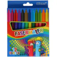 Spirit: Sada tenkých barevných fixů, 12 kusů