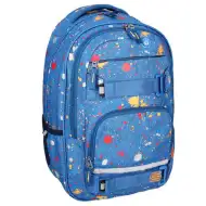 Spirit: Školní taška Campus s modrými skvrnami, zaoblený batoh 46x33x22cm