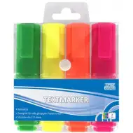 Spirit: Zvýrazňovač neonový 4ks sestava s šikmou špičkou 1-4mm